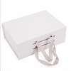 Wholesale Stock Packaging Foldable Paper Gift Box with Ribbon Handle 