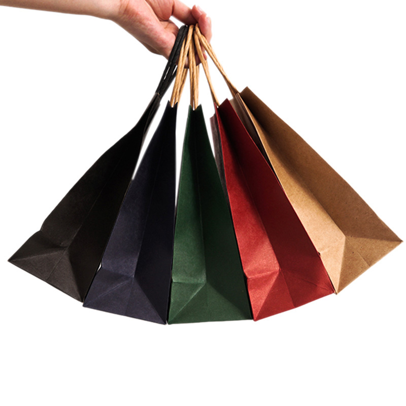 Custom Size Color Print Logo Food Shopping Clothes Packaging Handle Paper Bag Brown Kraft Paper Bag,Custom Paper Bag