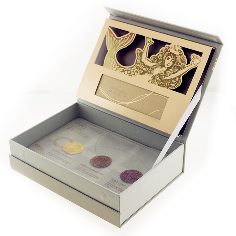 Luxury Gold Stamping Biscuit Food Paper Packing Box With Plastic Uptake