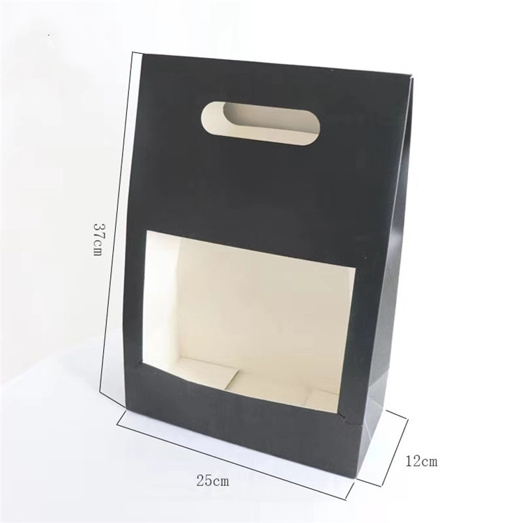 High Grade Convenient Kraft Paper Bag Square Flower Bag With Handle