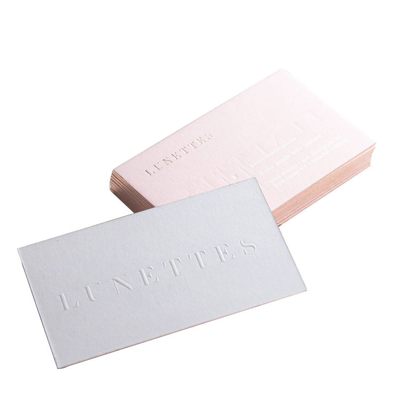 2021 Custom Cotton White Paper blinding deboss hot stamping business cards