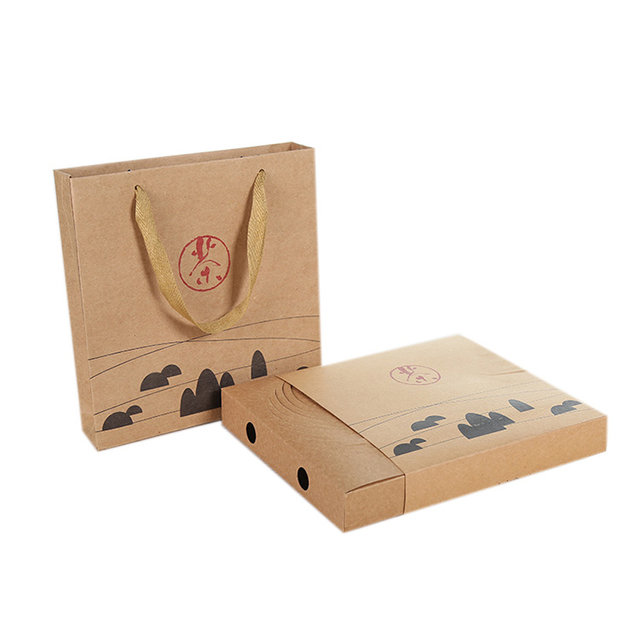Customized Logo High Quality Gift Graft Paper Packing Shopping Bag With Handles For Gift