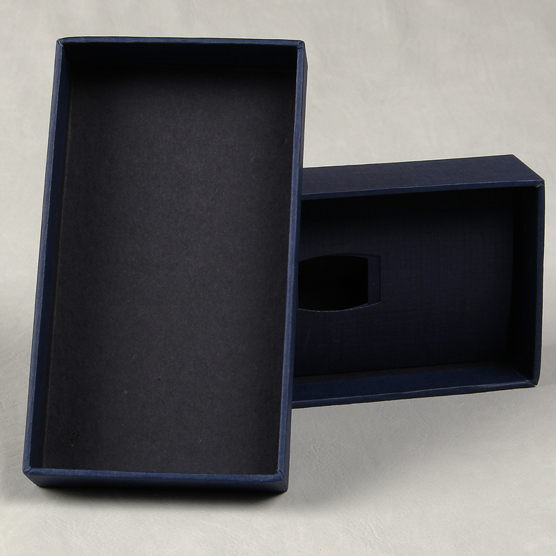 Beautiful And Generous Deep Blue Package Case With Uv Coated For Decoration Bow Tie 