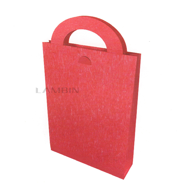 paper bag with a flat bottom and a handle structure