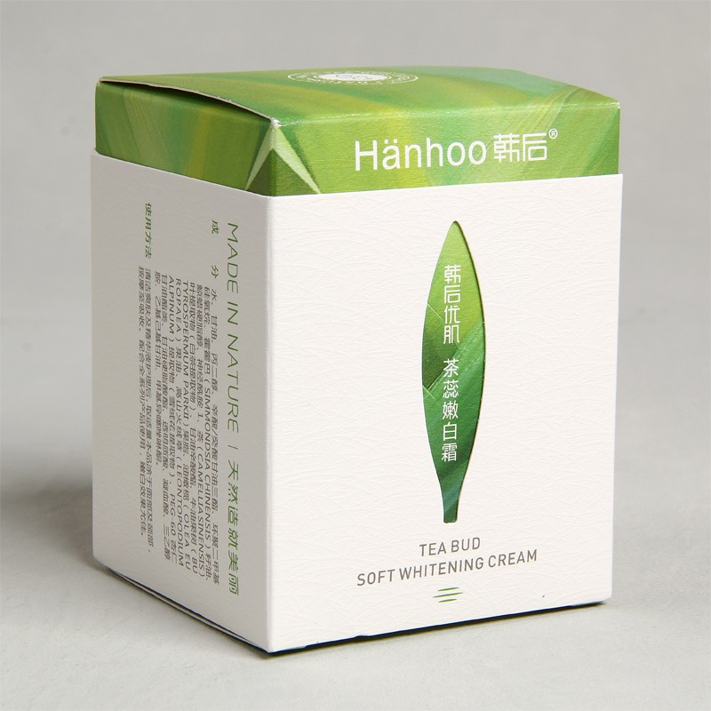 Embossed Paper Printed Tea Bud Soft Whitening Cream Cosmetic Packaging Box