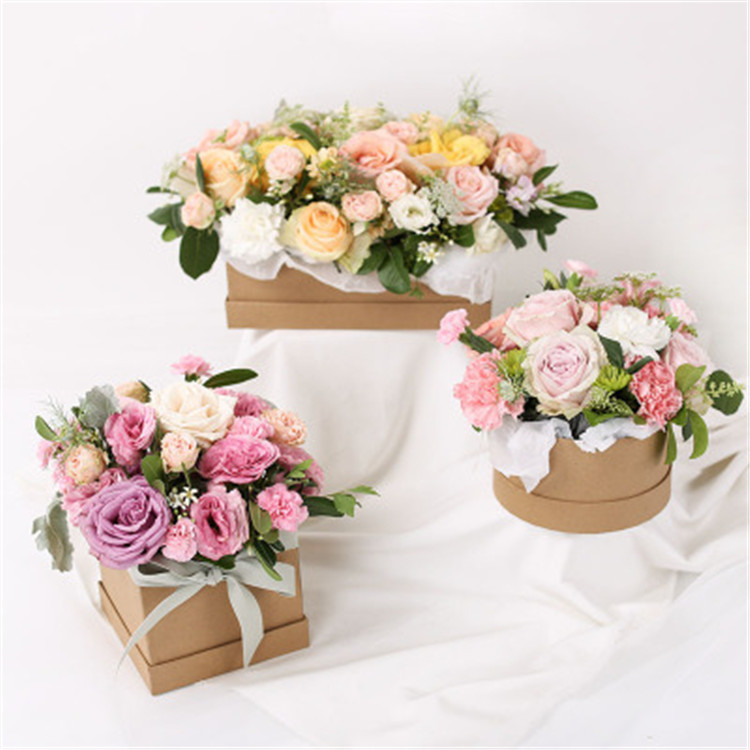 Wholesale Gift Packaging Plain Square Rectangle Round Flower Box 
