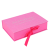 Customized Gift packaging Foldable magnetic gift box with ribbon closure