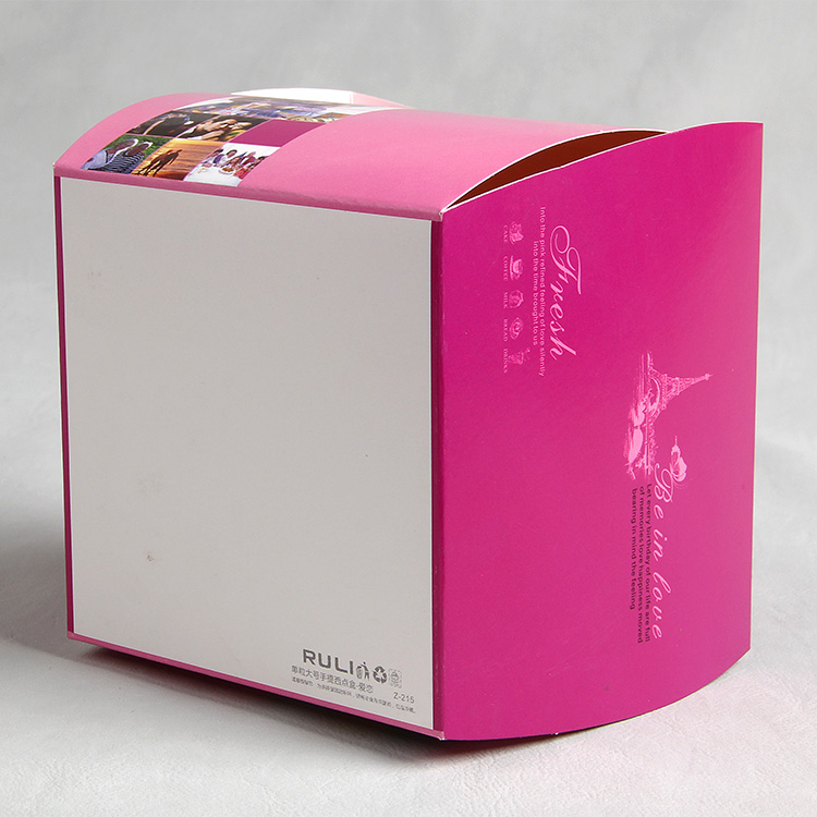 Valentine's Day Four Color Printing Custom Environmental Packing Pink Paper Box For Food Gifts