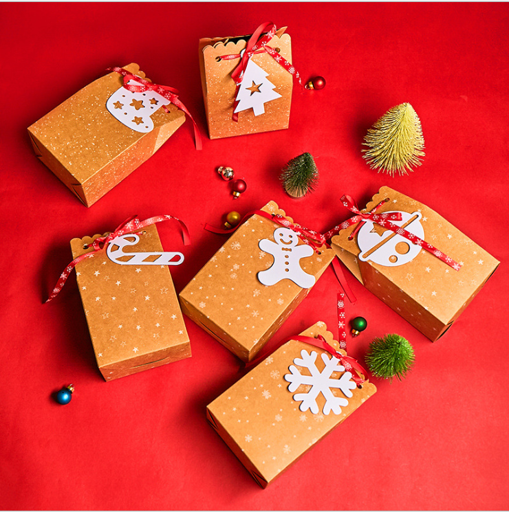 Wholesale Factory Custom Kraft Paper Christmas Paper Candy Box, Biscuits Boxes For Candy