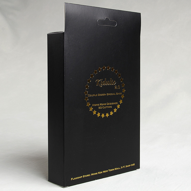 Men's Underwear Black Packaging Box Paper With Transparent Pvc Window 