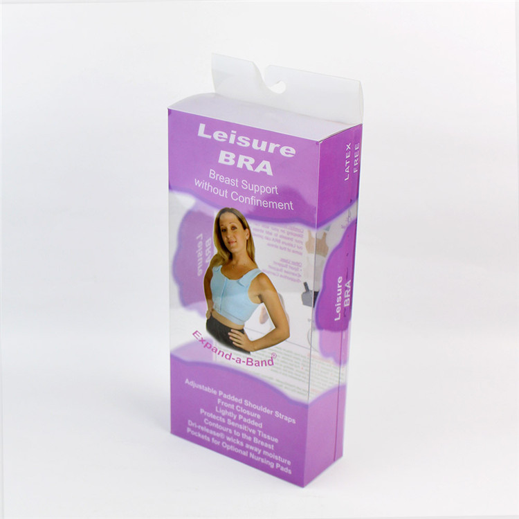 OEM printing logo clear and square transparent plastic box for bra 