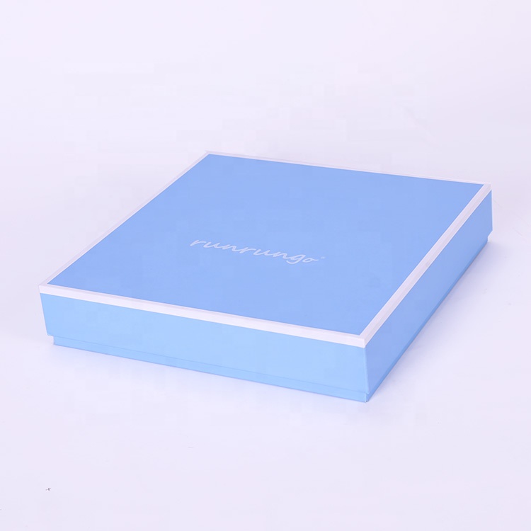 Full Color Logo Printed Lid And Base Flat Garment Apparel Cardboard Paper Box, Packaging Boxes For Clothes