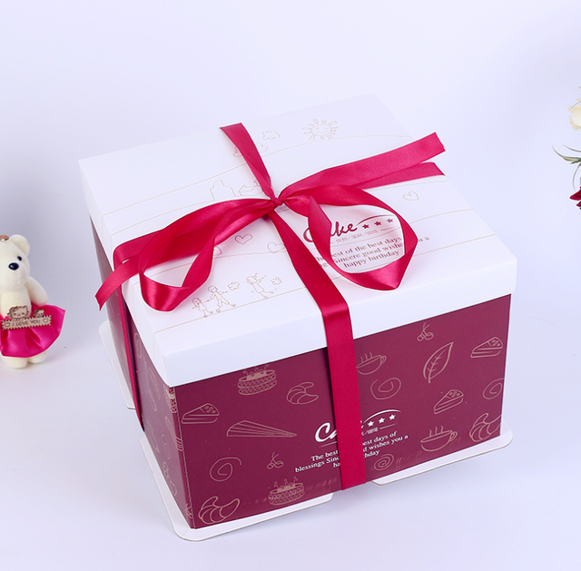 Square Manufacturer Custom Logo Birthday Cake Box