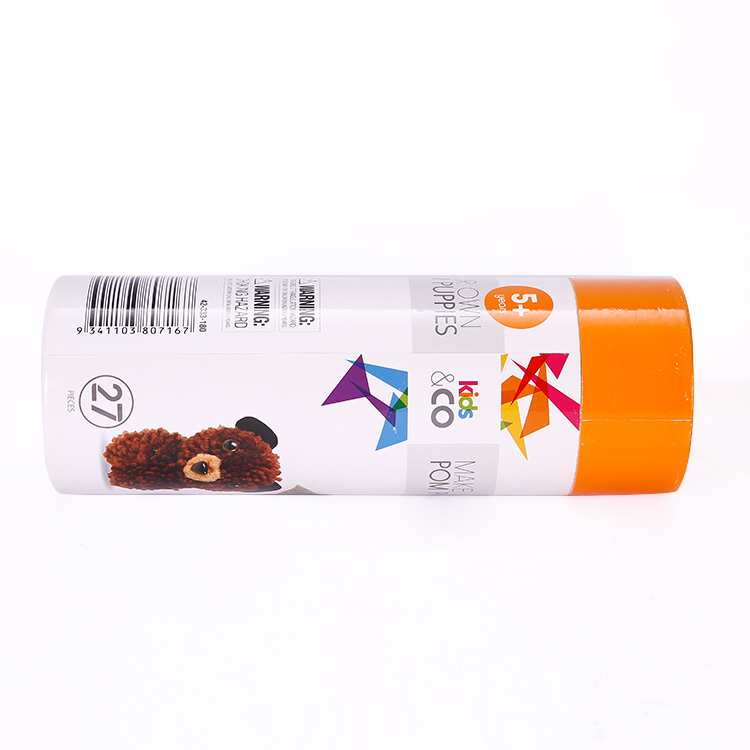 Custom High Quality Cylinder White Paper Kids Gift Cardboard Packaging Round Box with Lid