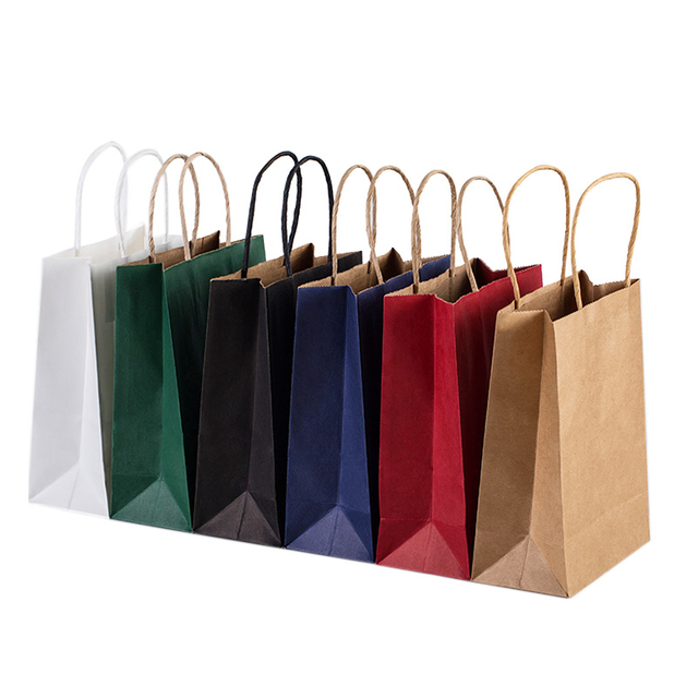 Custom Size Color Print Logo Food Shopping Clothes Packaging Handle Paper Bag Brown Kraft Paper Bag,Custom Paper Bag