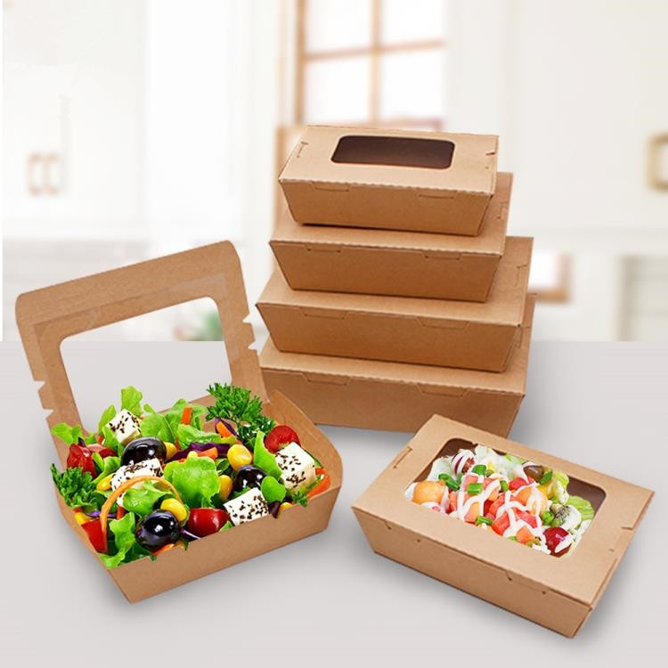 Biodegradable Kraft Paper Takeout Lunch Box for Food