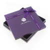 Purple Color with Silver Stamping Logo Custom Scarf Packaging Paper Box with Ribbon Bowknot 