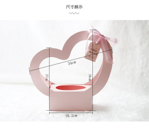 Newest Love Shape Folding Packaging Box Portable Heart Flower Boxes