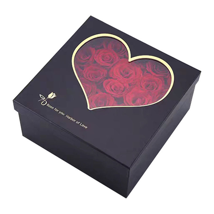 Wholesale Cheap Price PVC Window packaging box heart shaped flower box