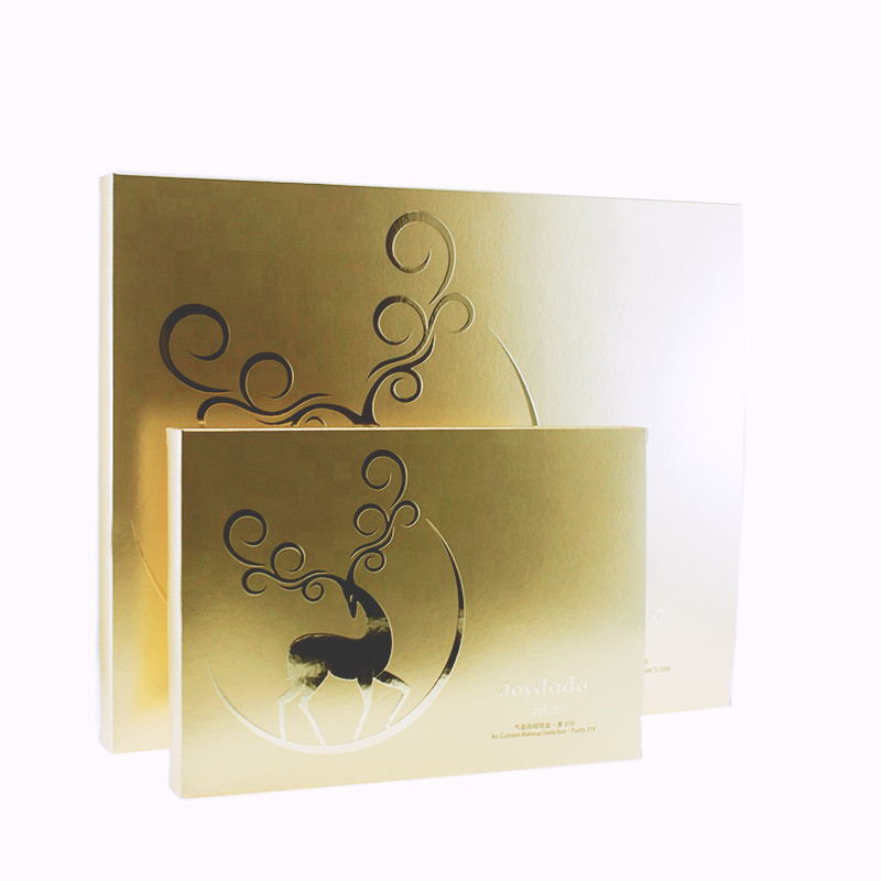 High End Folding Packing Backlight Oil Embossing Gold Paper Cosmetic Gift Box