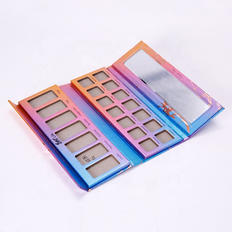 2020 New Style Colorful Empty Magnetic Eye Shadow Palette Packaging Box With Mirror