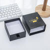 Customized Luxury Black Color Gold Foil Stamping Packaging Gift Paper Drawer Box