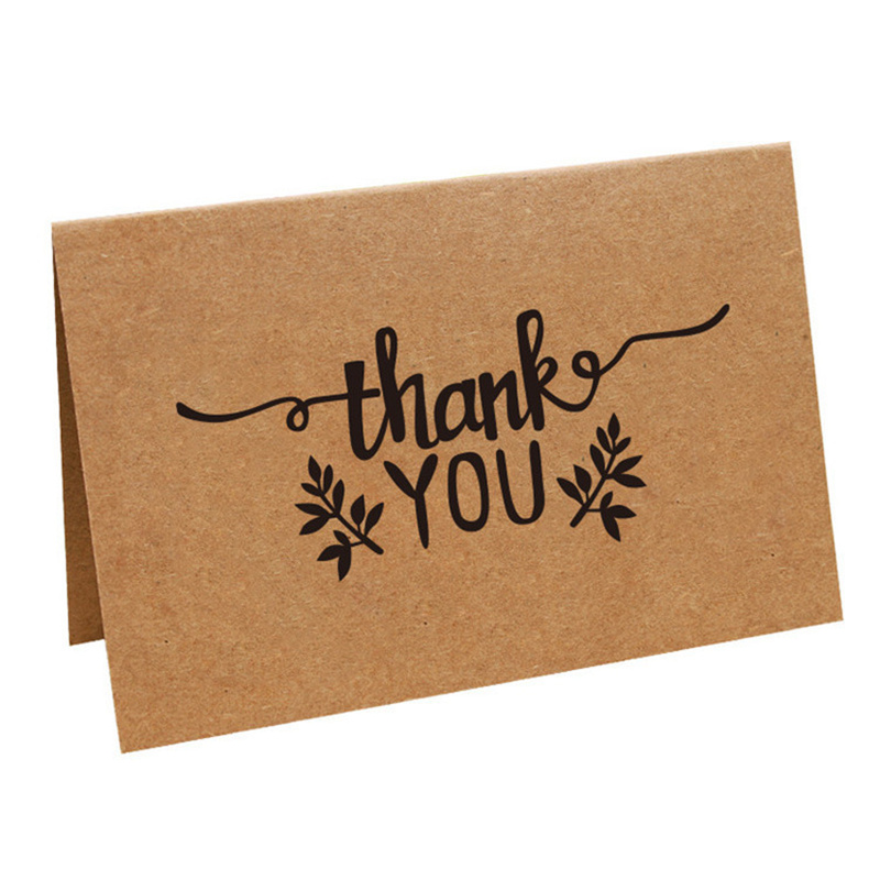 Popular Products 2021customaized Small Thank You Cards Kraft Paper