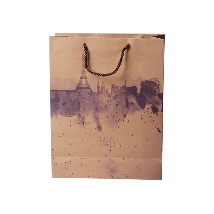 Custom printing recycled plain paper bags,brown paper bags with handles
