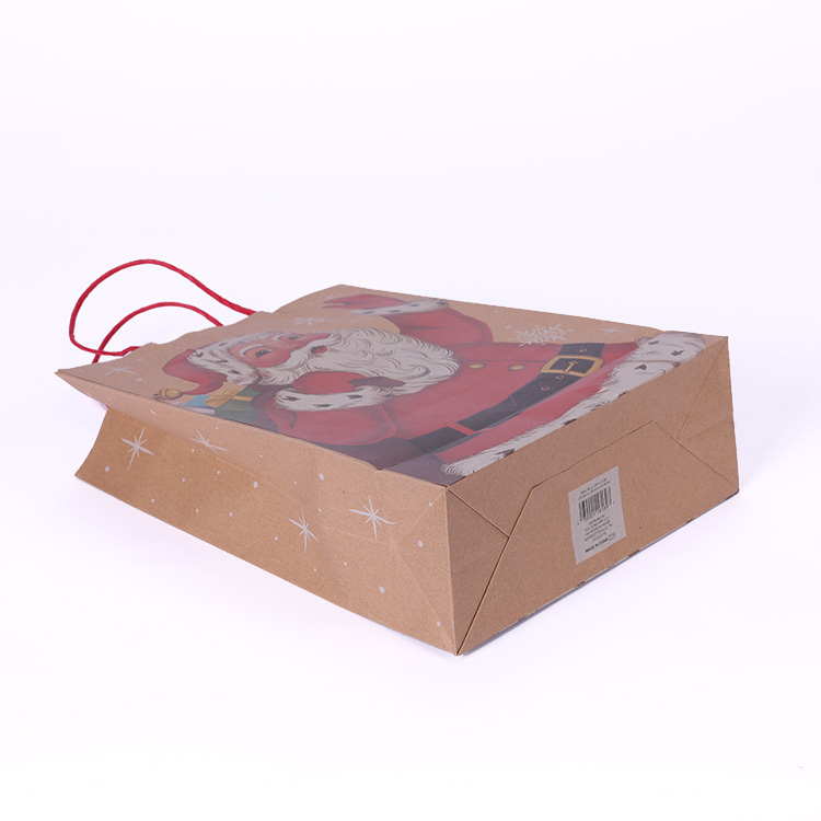 High Quality With Customized Logo For Christmas Gift Kraft Paper Bags With Handles