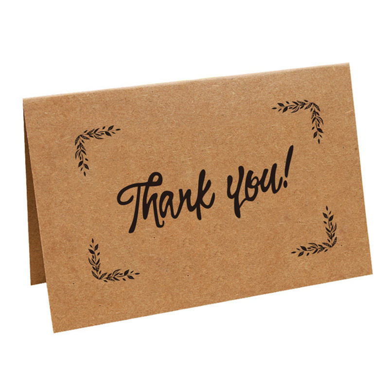 Popular Products 2021customaized Small Thank You Cards Kraft Paper