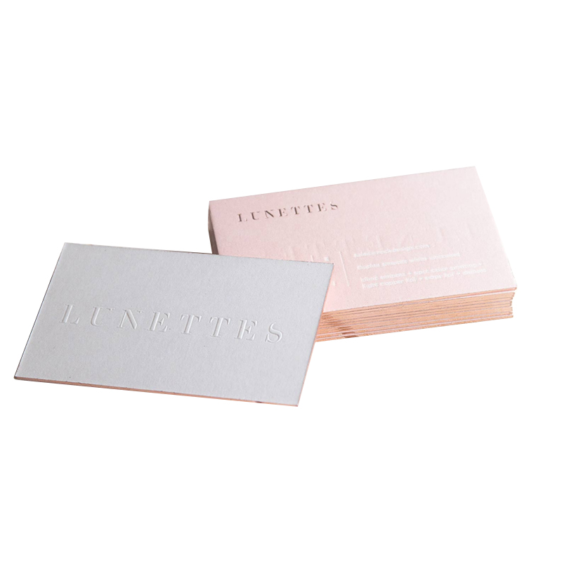 2021 Custom Cotton White Paper blinding deboss hot stamping business cards